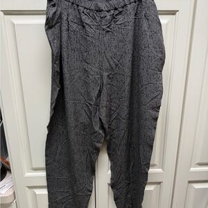 Gray Silk Crepe Confetti Patterned Pants